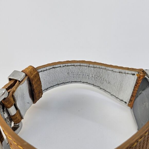 Roberto Cavalli 31MM Curvi Silver Tone Honey Leather Strap Women\'s‎ Watch main image 14